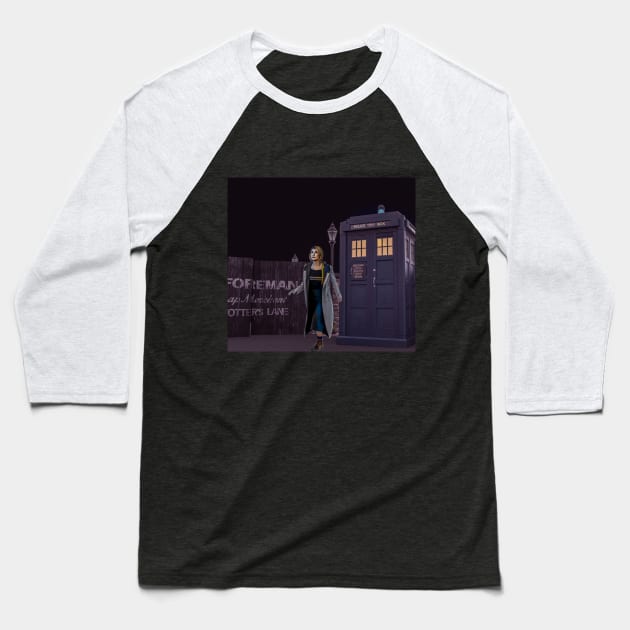 Doctor Who- 13TH Doctor ''TOTTERS LANE'' Baseball T-Shirt by Gallifrey1995